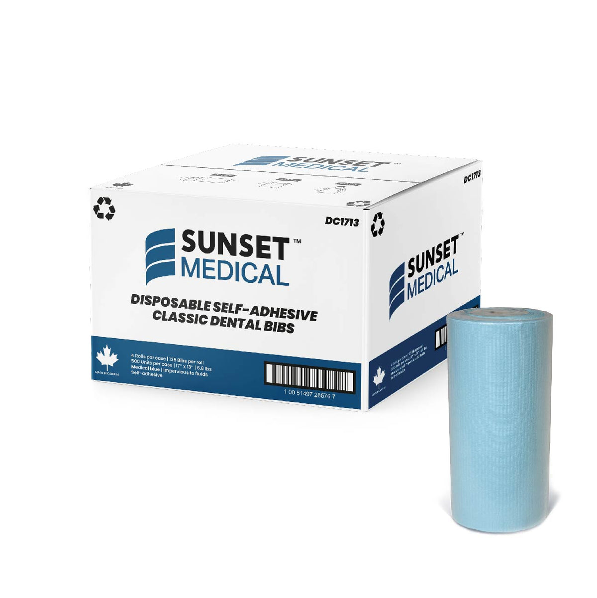 BLUE DENTAL BIBS 17`` X 13`` 4x125 SHEETS
