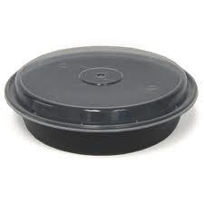 Maple 9" Round Black Cont/Clear Lid 150/CS