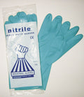 13" Green Nitrile Flock Glove Dozen
