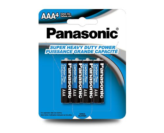 Panasonic Super Heavy Duty Power Carbon Zinc Battery AAA 4/pk
