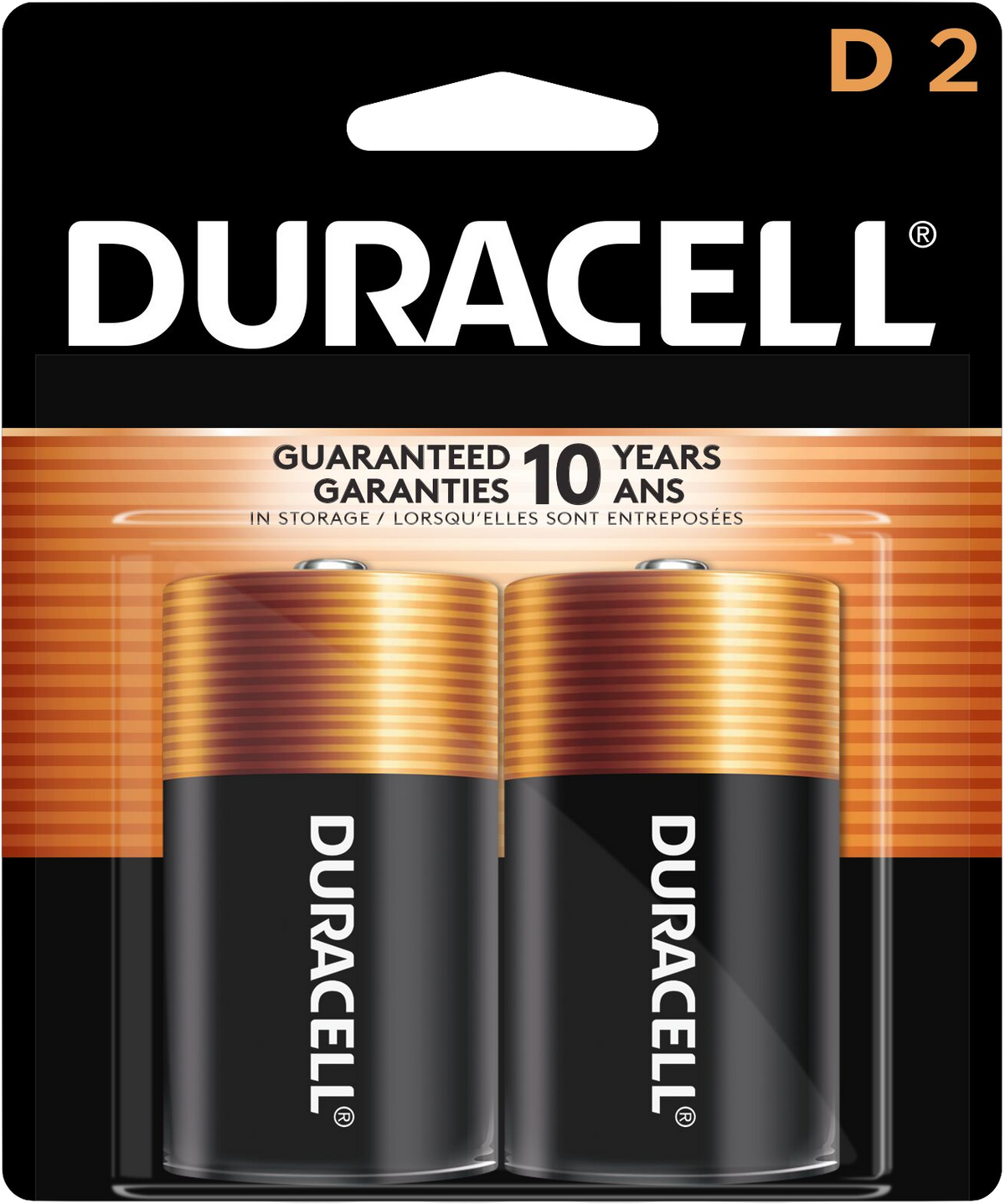 Duracell Coppertop Alkaline Batteries D 2ct