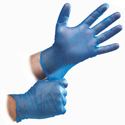 Blue Vinyl GLOVES 10x100/CS