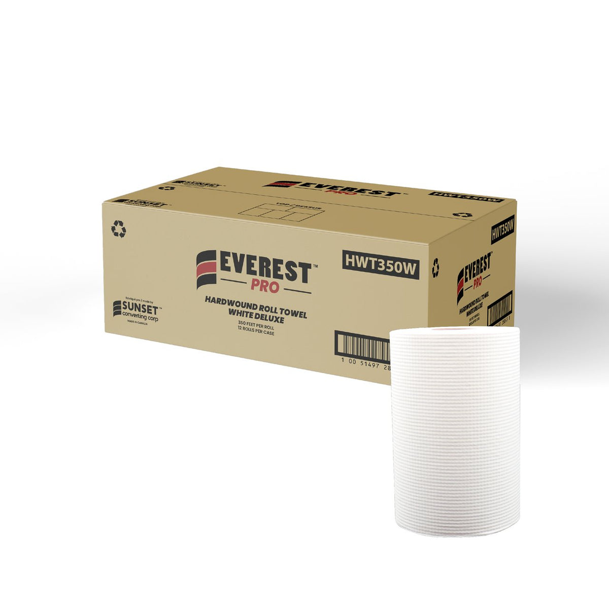 Everest Pro White Towel 350 x12 Rolls/cs