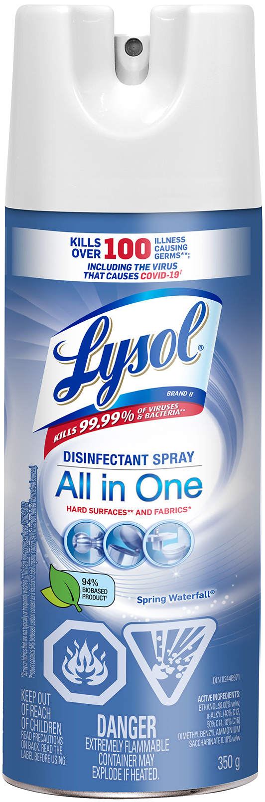 Lysol All In One Spring Waterfall Disinfectant Spray 350g