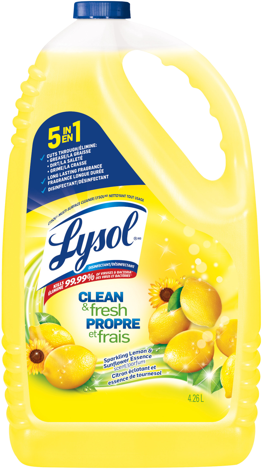 Lysol Clean & Fresh Sparkling Lemon & Sunflower Essence Scent Multi-Surface Cleaner 4.26L
