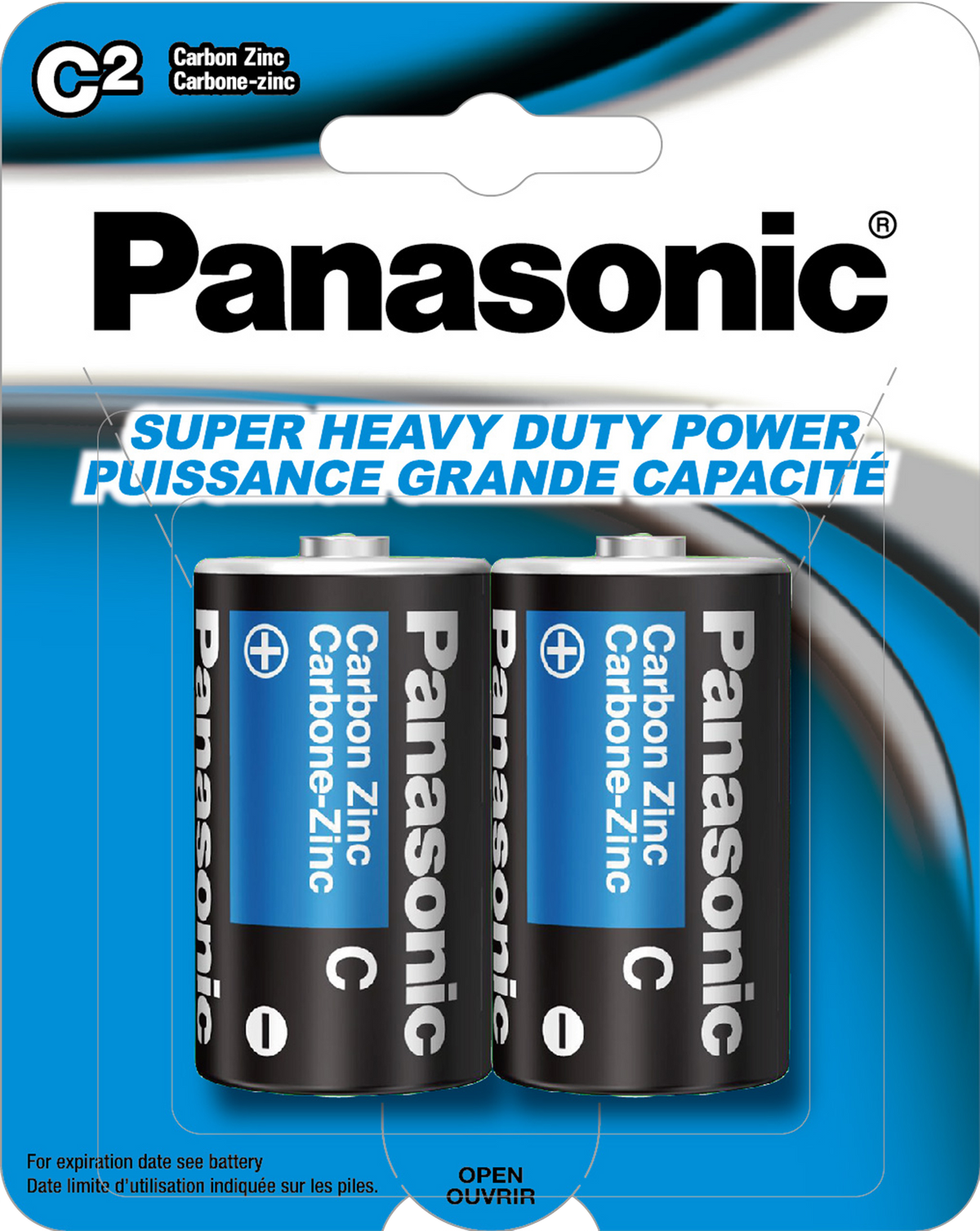 Panasonic Super Heavy Duty Power Carbon Zinc Batteries C 2/pk
