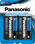 Panasonic Super Heavy Duty Power Carbon Zinc Batteries D 2/pk