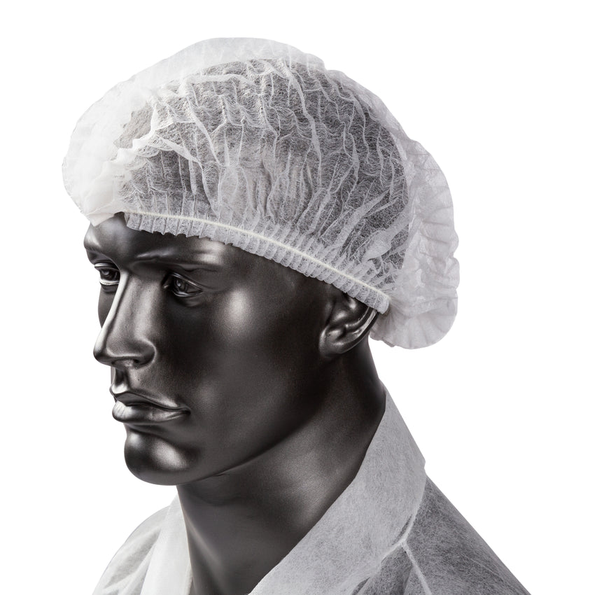 21 Bouffant Caps Latex Free- White 10x100/cs