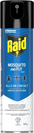 Raid Mosquito And Fly Killer Pressurized Spray 350g