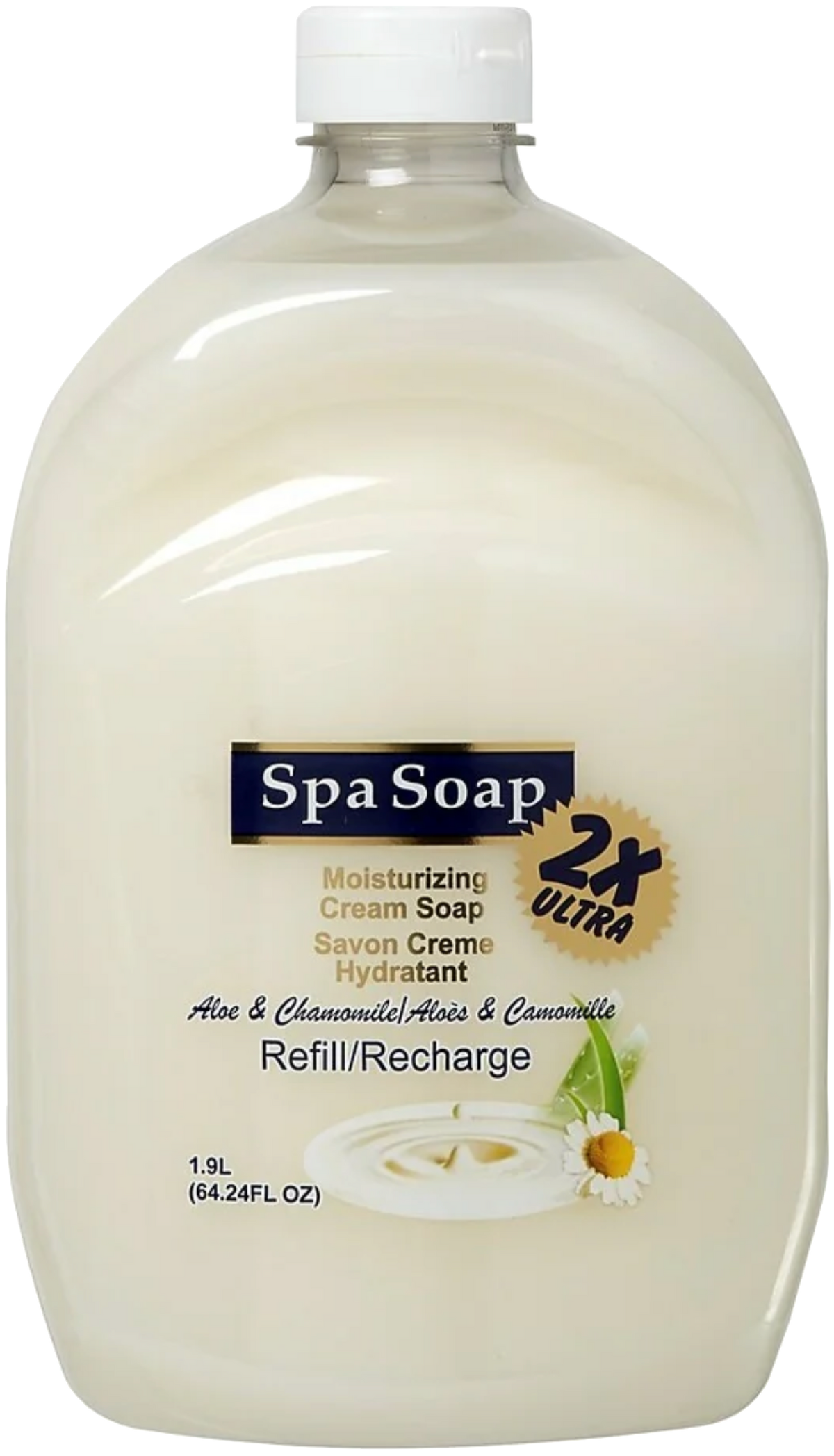 Spa Soap 2x Ultra Aloe & Chamomile Moisturizing Cream Soap Refill 1.9L