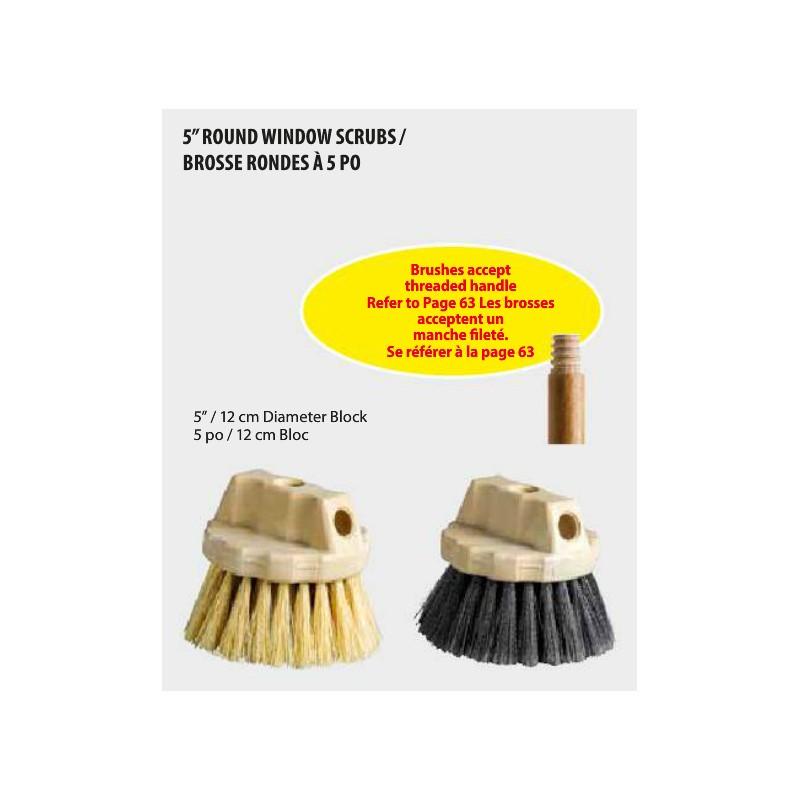 M2 Round Grey Window Brushes Plastic Block